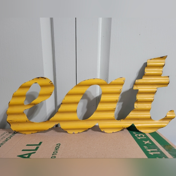 market Other - EAT Metal Kitchen Sign wall hanging deco, yellow, 17"